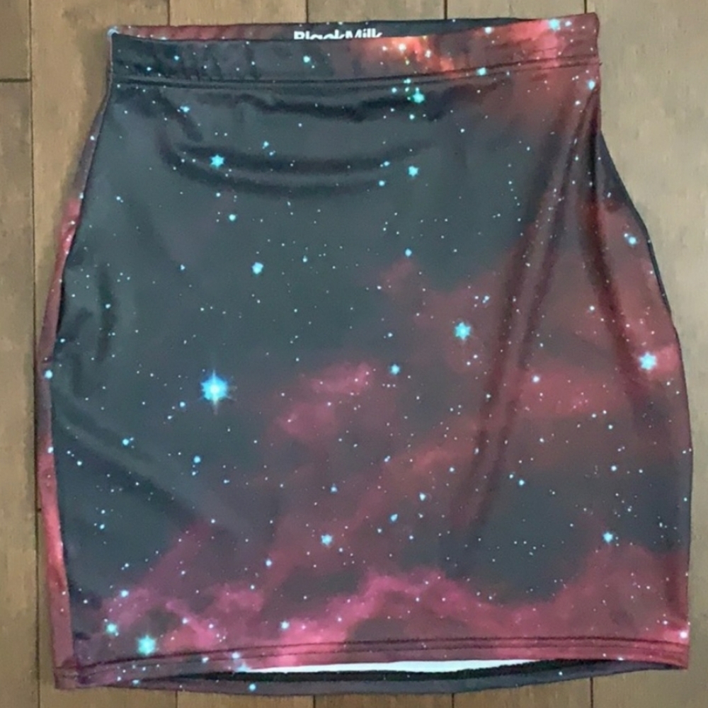 BLACKMILK Pink/Purple Galaxy Bodycon Mini Skirt - Limited Run, Now Discontinued